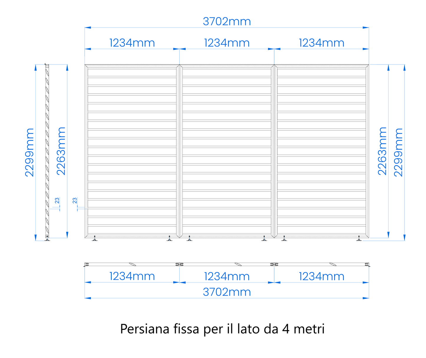 Frangisole Persiana Fissa Lato 4m Antracite