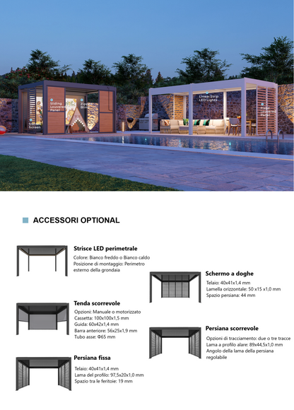 Pergola DELUXE PRO+ 3x3m Motorizzata Led Autoportante Antracite