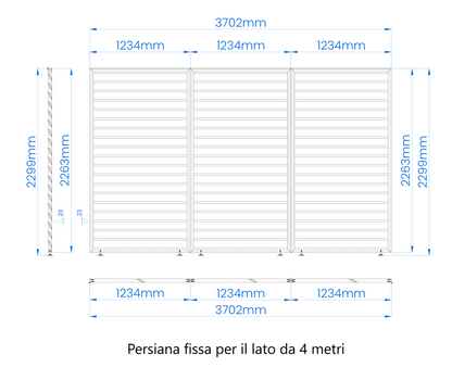 Frangisole Persiana Fissa Lato 4m Antracite