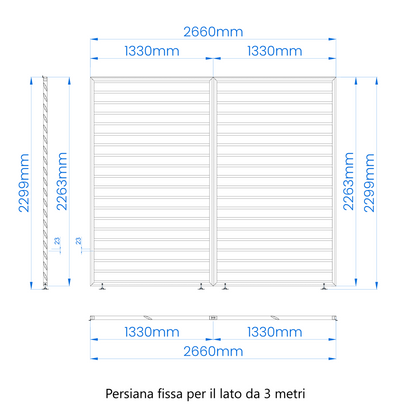 Frangisole Persiana Fissa Lato 3m Antracite