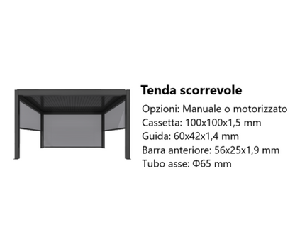 Tenda Lato 4m Manuale Antracite